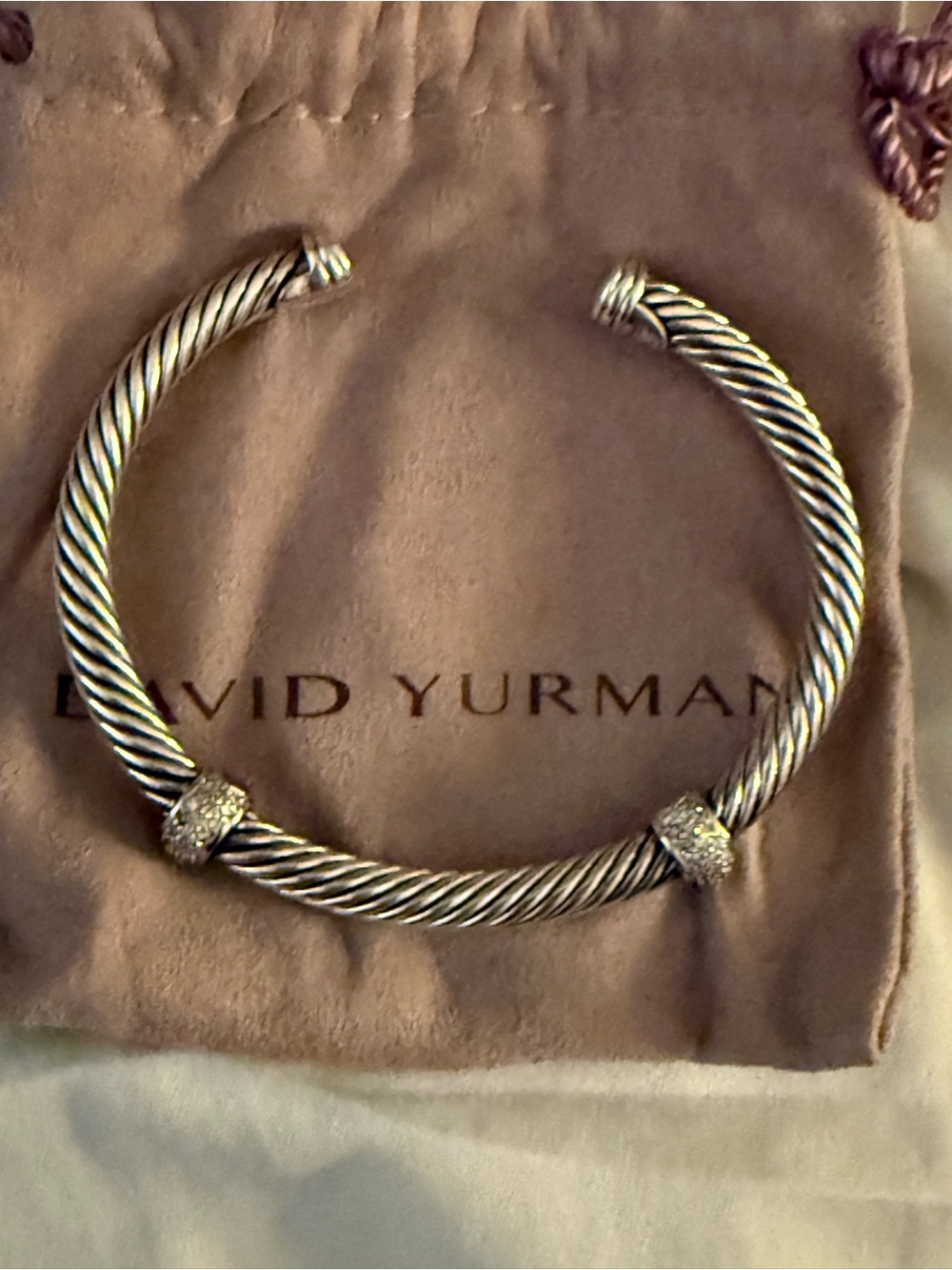 David Yurman two station diamond cable cuff